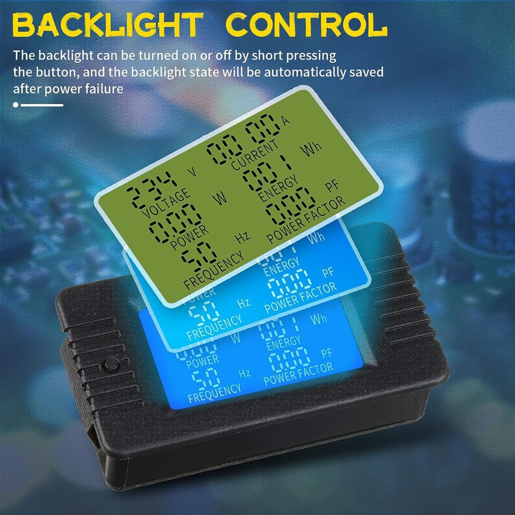 2 Pieces AC Power Meter AC 80-260V 100A Crs-022b LCD Digital Current Voltage and Current Monitor Meter Power Voltmeter Ammeter with 100A Current Split Core Transformer CT