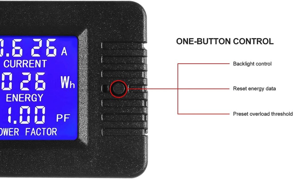 AC Digital Meter, AC 80-260V 100A LCD Display Digital Current Voltage Power Energy Frequency Power Factor Multimeter Ammeter Voltmeter 100A(Split Core Current Transformer)