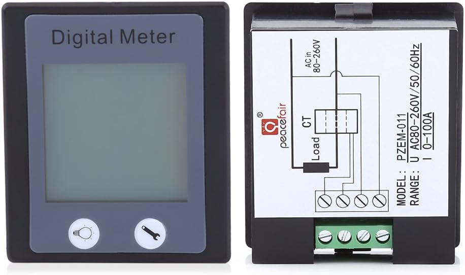 AC Power Meter Digital Monitoring Multimeter Ammeter 100A 80-260V Voltmeter Energy Voltage Current Electrical Tester with CT