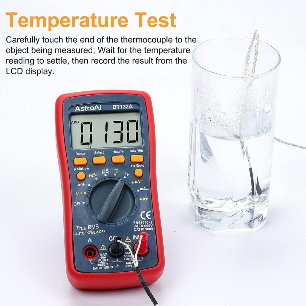 AstroAI Digital Multimeter TRMS 4000 Counts with DC AC voltmeter and Auto-Ranging Fast Accurately Measures Voltage, Current, Resistance, Capacitance, Temperature, Continuity, Frequency and Duty-Cycle.