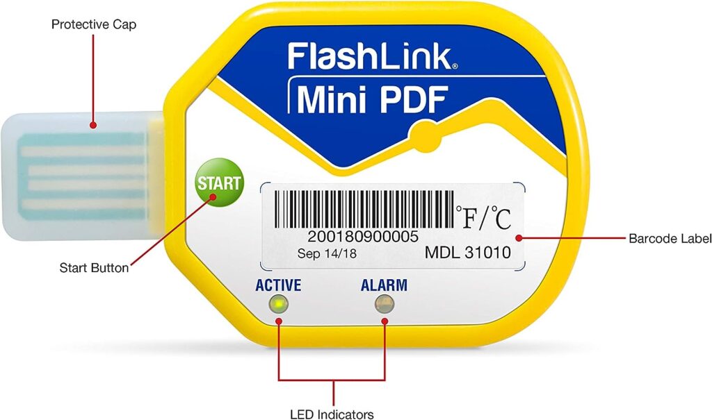 Deltatrak (10 Pack) 85 Days USB Temperature Data Logger Recorder in-Transit Trip Single Use Cold Chain PDF Logger