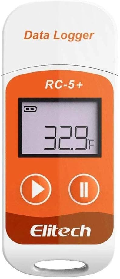 Elitech RC5+ Multi-Use Temperature Data Logger(Range: -22°F to 158°F) for Vaccine, Biolab, Hatchery, Blood Bank, Cold Chain, Hatchery, Refeer Truck, Cargo by INSTRUKART (Pack of 4)