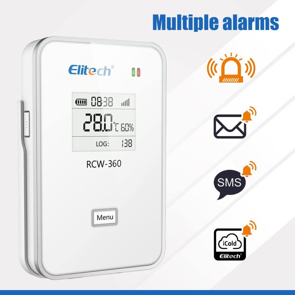 Elitech Temperature Data Logger Recorder SIM Card Cloud Data Storage External Sensor, RCW-360-TE (2G)