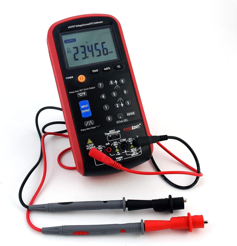 ennoLogic Volt mA Thermocouple Loop Process Calibrator eC370T - 0-20V and 4-20mA Simulator – Portable Millivolt mA and Temperature Signal Generator and Meter for Transmitters, Current Loops, PLC