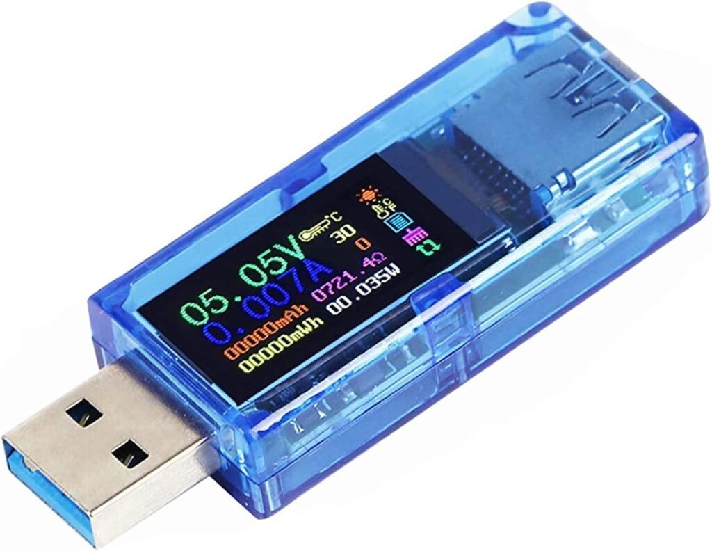 MakerHawk USB 3.0 Tester, USB Power Meter, 3.7-30V 0-4A Voltage Tester Multimeter, USB Current Meter Tester, IPS Color Display Voltmeter Ammeter, USB Charger Tester AT34