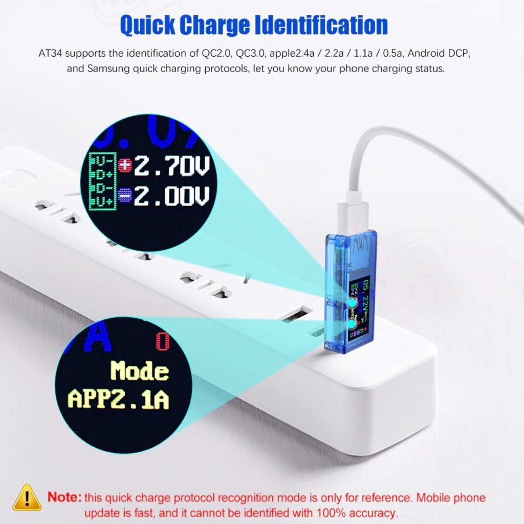 MakerHawk USB 3.0 Tester, USB Power Meter, 3.7-30V 0-4A Voltage Tester Multimeter, USB Current Meter Tester, IPS Color Display Voltmeter Ammeter, USB Charger Tester AT34