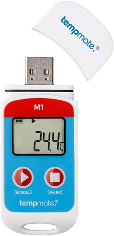 Multi-Use Temperature Data Logger Used for Shipping Container Along with Calibration Certificate by Tempmate - Model: M1 (Range: -22°F to 158°F)