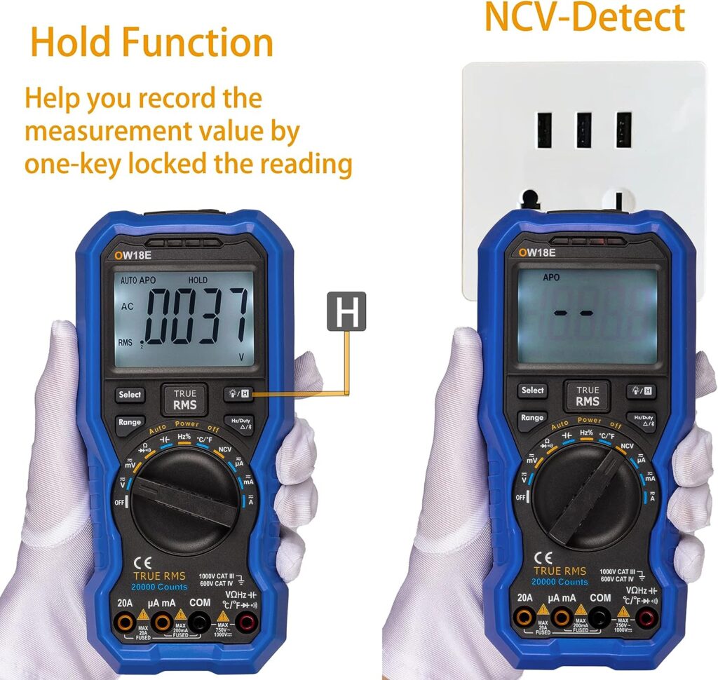 OW18E Handheld Digital Multimeter with Data Logger and Thermometer 3 in 1 Bluetooth Function with 4 1/2 Digits Resolution