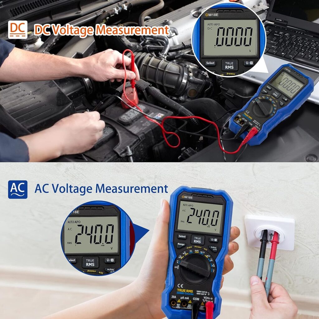 OWON OW18E Bluetooth Digital Multimeter, 20000 Counts True Rms, Voltmeter Auto-Ranging Measures Current Amp Resistance Diodes Continuity, Off-line Recording,Data Logger Thermometer