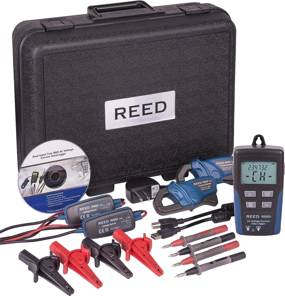 REED Instruments R5003 Dual Input True RMS AC Voltage/Current Datalogger