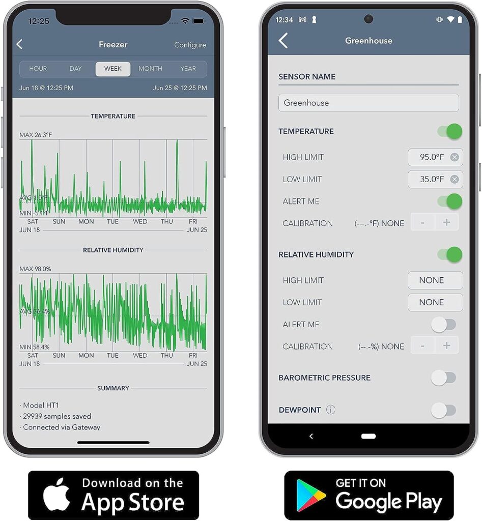 SensorPush HT.w Wireless Thermometer/Hygrometer Water-Resistant for iPhone/Android. USA Made Indoor/Outdoor Humidity/Temperature/Dewpoint/VPD Monitor/Logger. Smart Sensor with Alerts