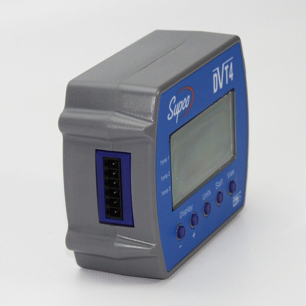 Supco DVT4 Data View 4-Channel Temperature Data Logger with Display, 4 Length x 3-3/64 Width x 1-1/2 Height