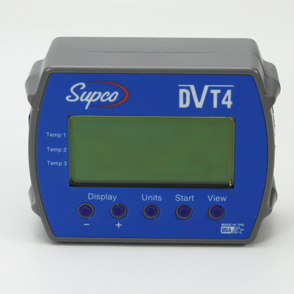 Supco DVT4 Data View 4-Channel Temperature Data Logger with Display, 4 Length x 3-3/64 Width x 1-1/2 Height