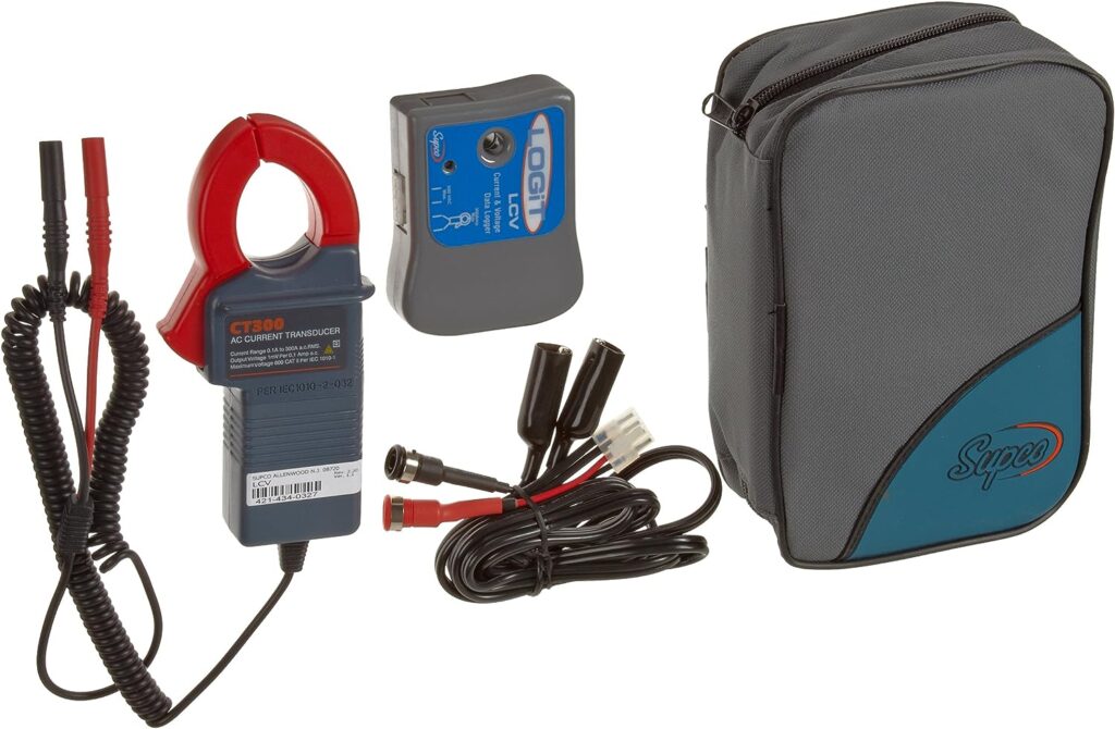 Supco LCV LOGiT Current and Voltage Data Logger, 3 Length x 2-1/2 Width x 1-3/32 Height