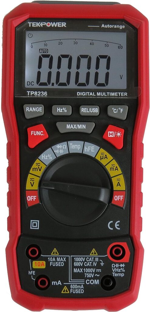 Tekpower TP8236 True RMS USB Digital Multimeter AC/DC Voltage Current Capacitance Frequency Resistance Temperature USB Date Logger