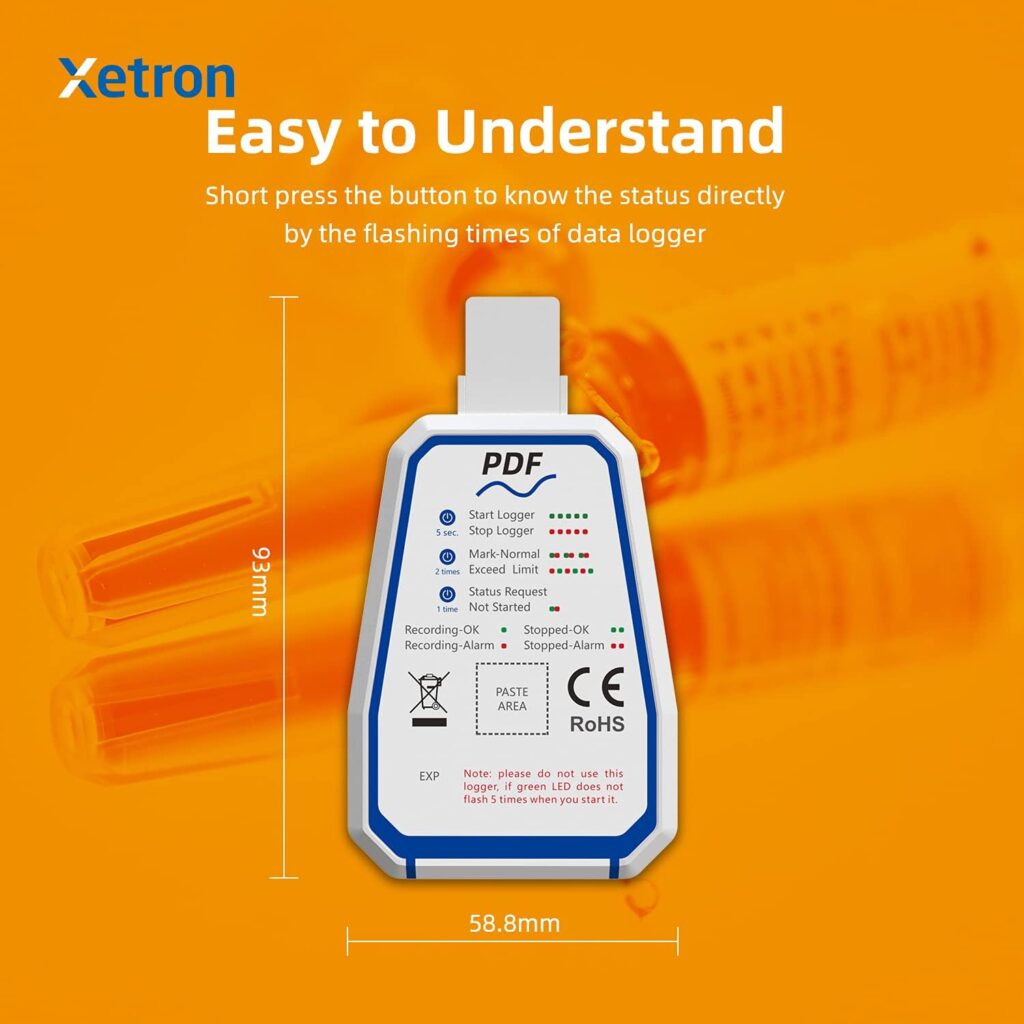 Xetron Single Use Temperature Data Logger 150 Day,USB Temp Recorder,Disposable Data Logging Thermometer Automatic Continuous for Cold Supply Chain Transportation of Medicine and Food USW