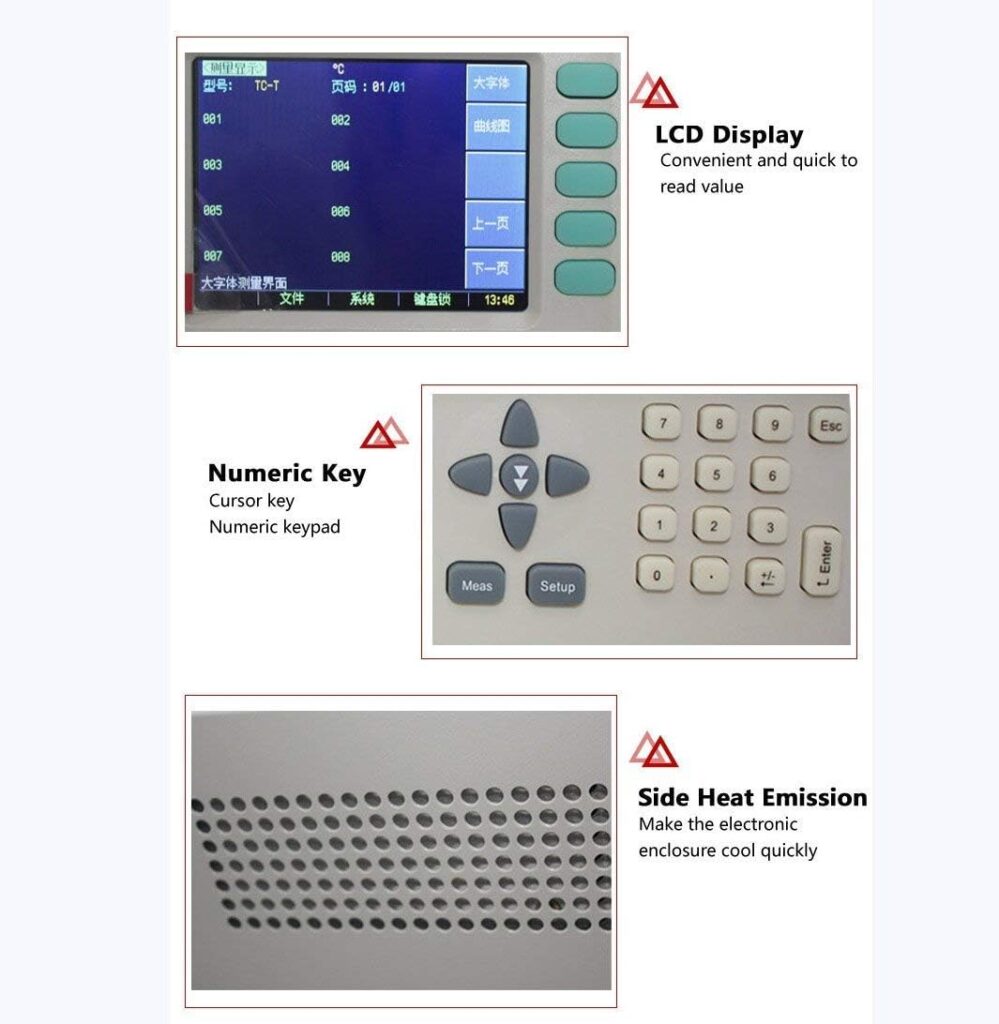 AT4508 8 Channels Temperature Recorder Meter for Industry with Thermocouple Data Logger -20℃ to 200℃ LCD Display