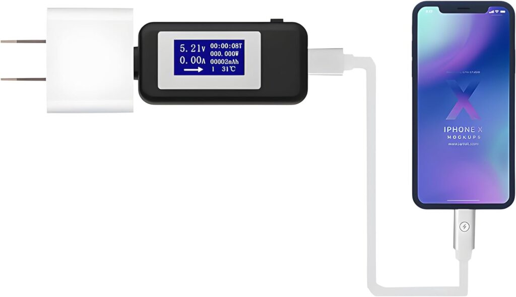 JacobsParts USB C Power Meter: Digital LCD Voltage Current Load Tester for Tablets, Laptops, and More