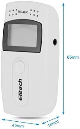 Temperature and Humidity Data Logger (Range : -22ºF to +140ºF) for Pharmaceuticals, Food, Medicine Cabinets, Laboratories, Cold Storage, Breeding Industry | Model: Elitech RC 4HC(UK)