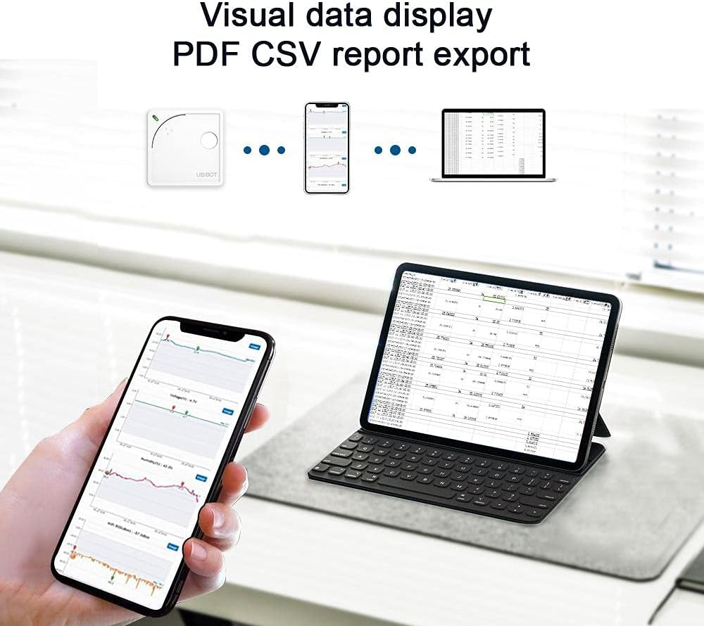 UbiBot Industrial Wireless Remote Temperature Humidity Ambient Light Sensor 2.4GHZ WiFi 24/7 Alerts Data Logger Free iPhone/Android Apps Monitor Anywhere, Anytime! IFTTT WS1 Temperature Probe Combo