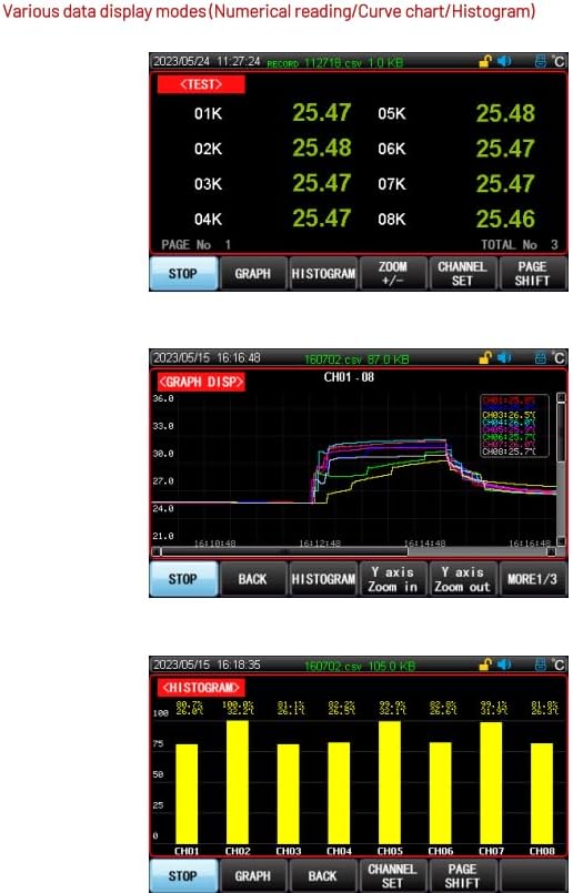 UNI-T UNI-Trend UT3208 UT3216 UT3224 UT3232 8/16/24/32CH Multi-Channel Temperature Loggers(UT3208 8CH)