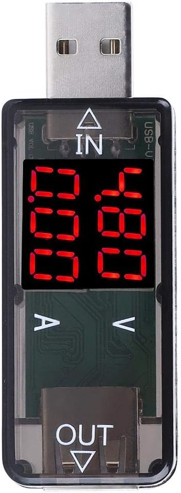 USB Tester, USB Color LCD Voltmeter Ammeter Current Meter USB Meter Multimeter Charger USB Tester USB Voltage Tester 2.8x1x0.4inch (Black)
