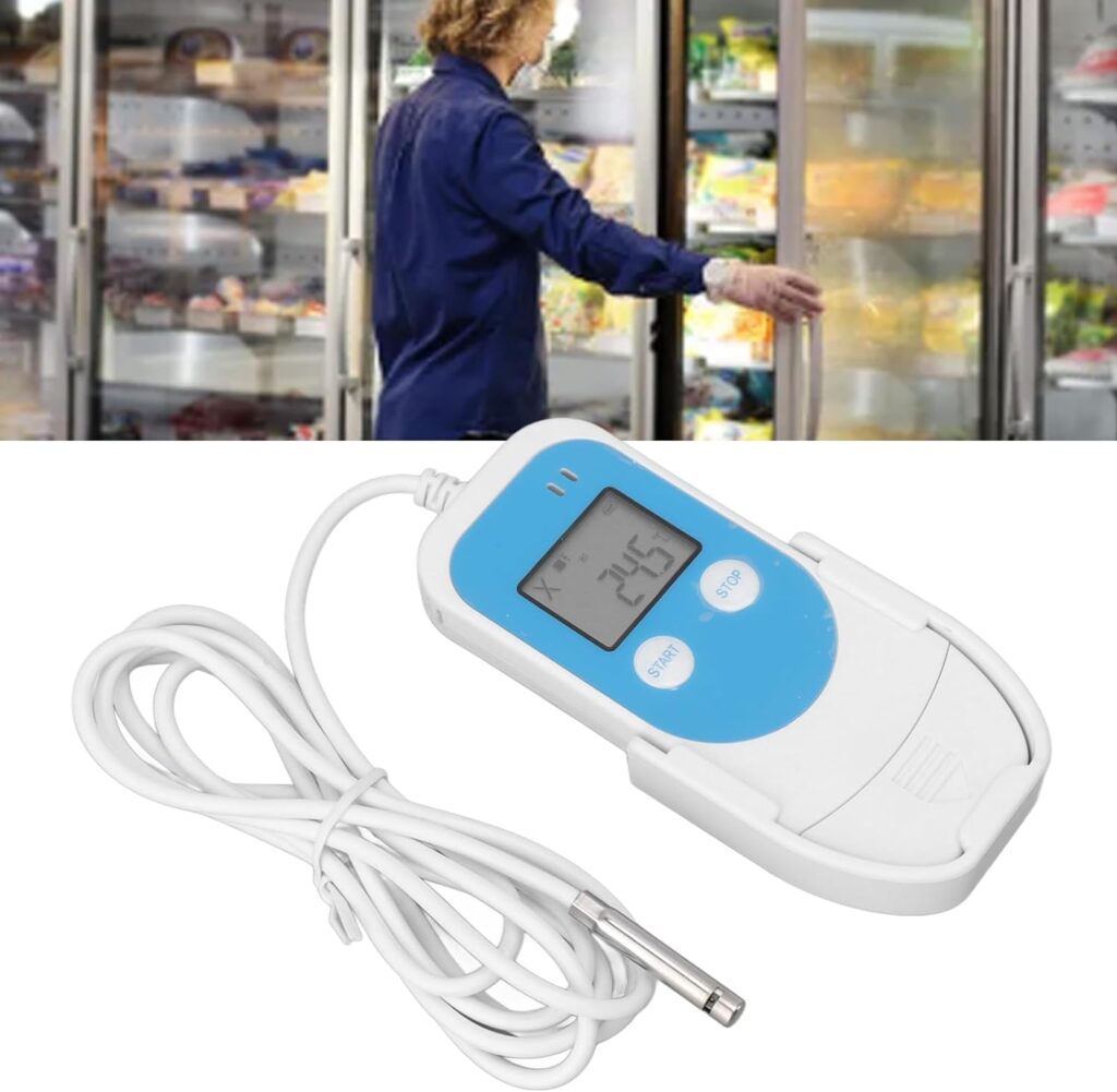 Miokycl Digital Temperature Humidity Data Logger Reusable High Accuracy PDF Report USB Refrigerator Thermometer Recorder for Cold Chain