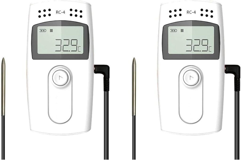 OBEST RC-4 Temperature Data Logger Recorder, USB IP67 Water-Proof Design Thermometer with External Temperature Sensors (2 Packs)