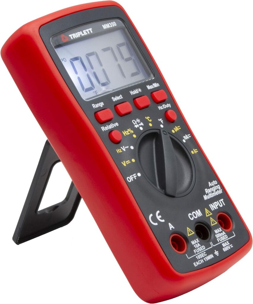 Triplett MM350 True RMS 4000 Count Manual Ranging Digital Multimeter - AC/DC Voltage, AC/DC Current, Resistance, Temperature, Diode, Continuity: Industrial  Scientific