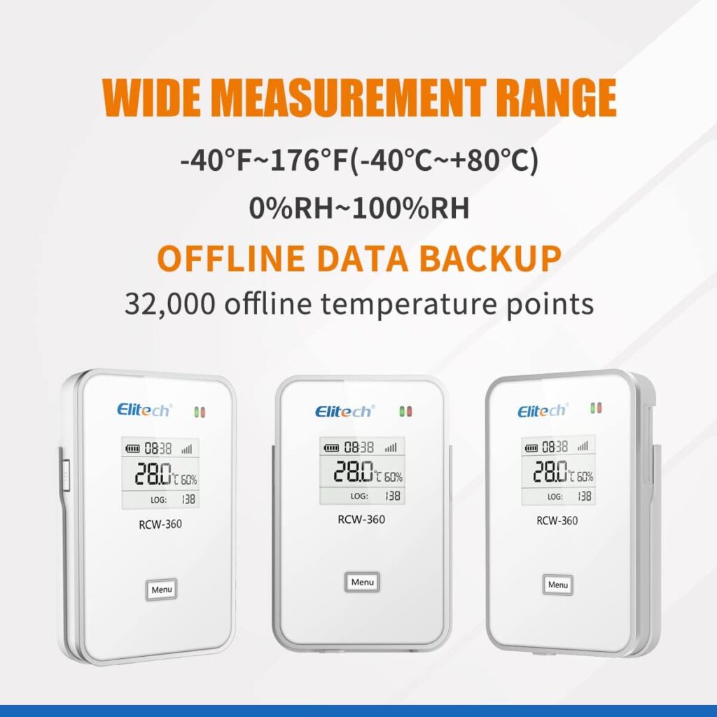 Elitech Temperature Humidity Data Logger Recorder SIM Card Cloud Data Storage Internal Sensor, RCW-360-TH (2G)