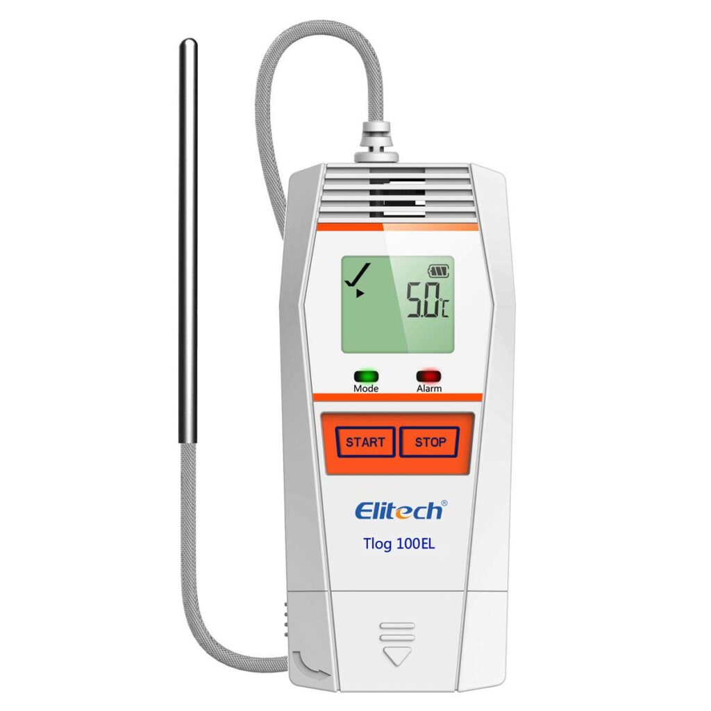 Elitech Tlog 100EL Digital Temperature Data Logger Reusable Temperature Recorder PDF Report USB Port 32000 Points with External Temperature Probe(-196~150℃)