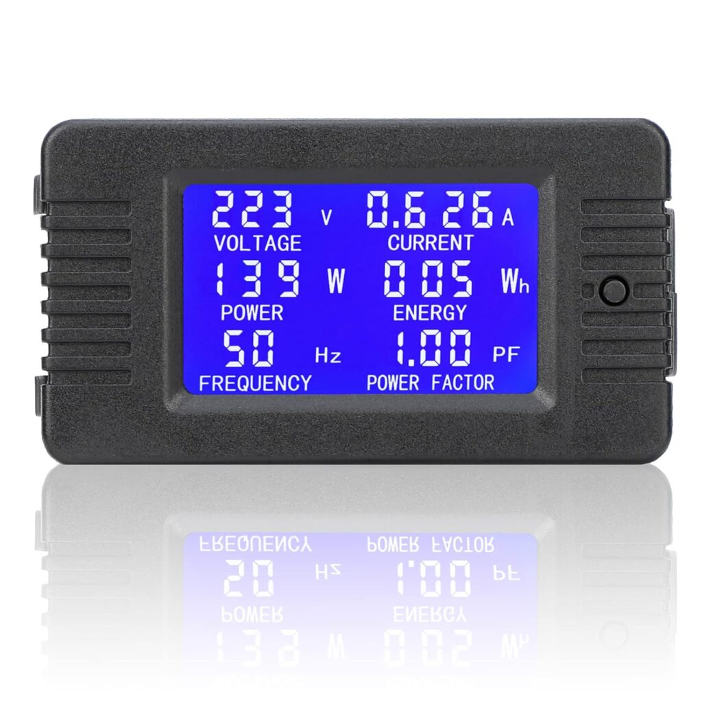 DROK AC Power Meter, AC 80-260V 100A Multi Tester with Open CT, Current Voltage Power Energy Frequency Factor Multimeter LCD Digital Display Voltmeter Ampmeter 220V 110V Monitor Detector