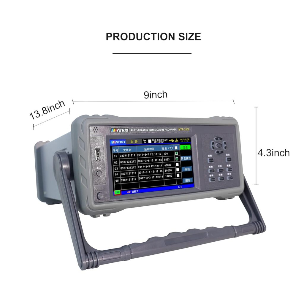 MATRIX MTR-2000 8 Channels Temperature Recorder Meter for Industry with Thermocouple Data Logger -200℃ to 1820℃ USB Interface