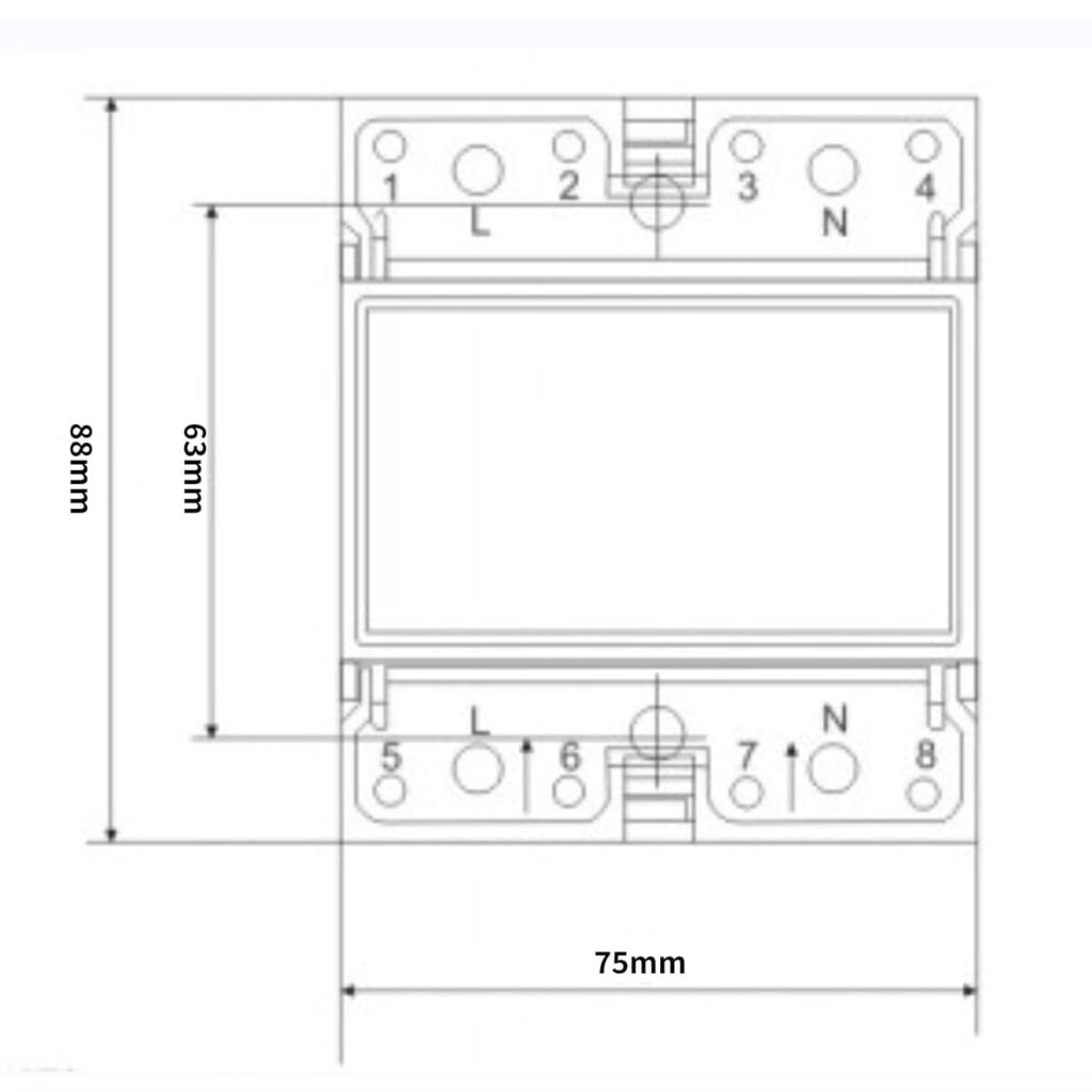 Electric Meter, KWh Meter, Single Phase 4P LED DIN-Rail Electricity Power Consumption Wattmeter Energy Meter, 10-40A