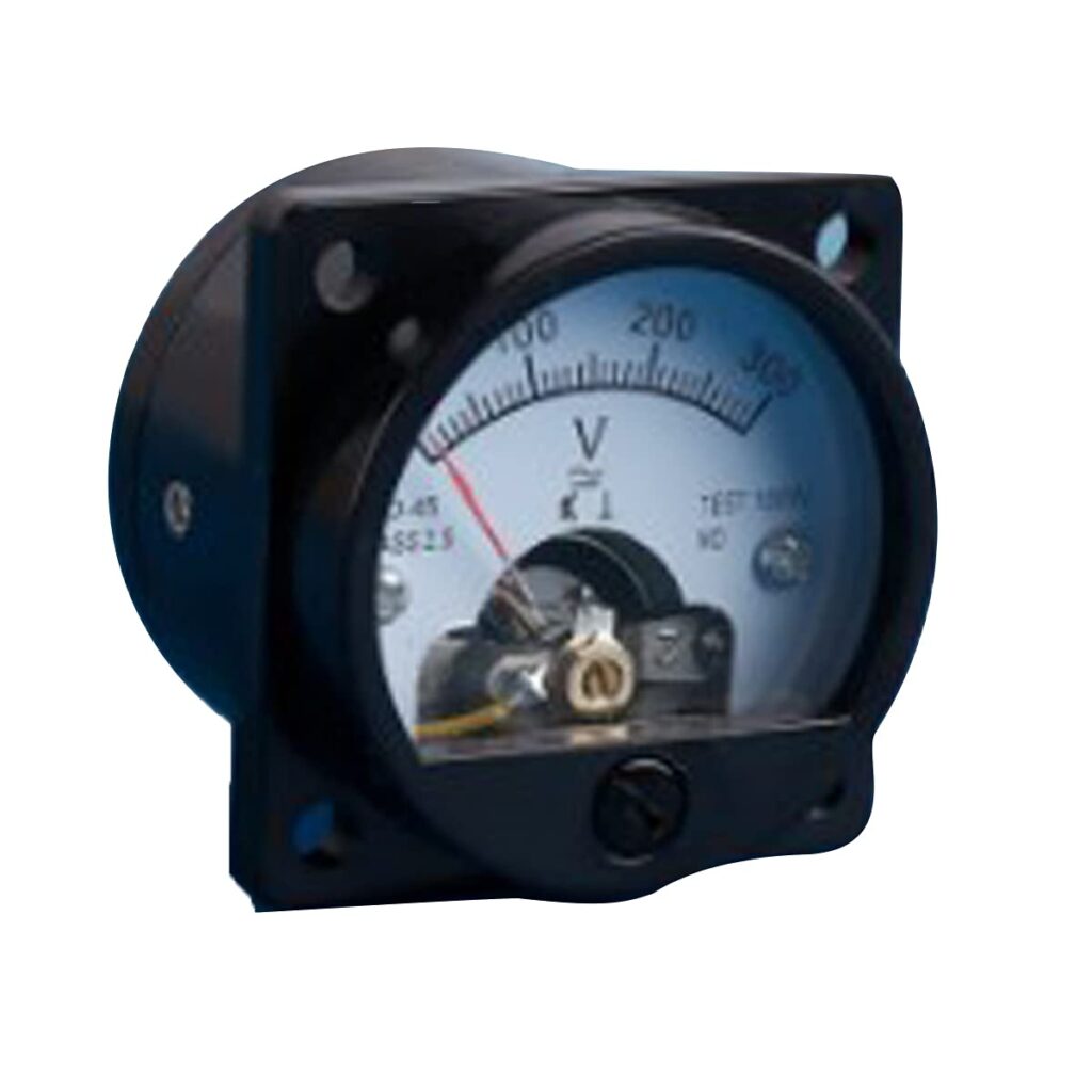 Pointer Type DC Analog Panel Voltmeter SO-45 Analog Voltage Panel Meter, DC 300A/75MV Round Black, 1pcs