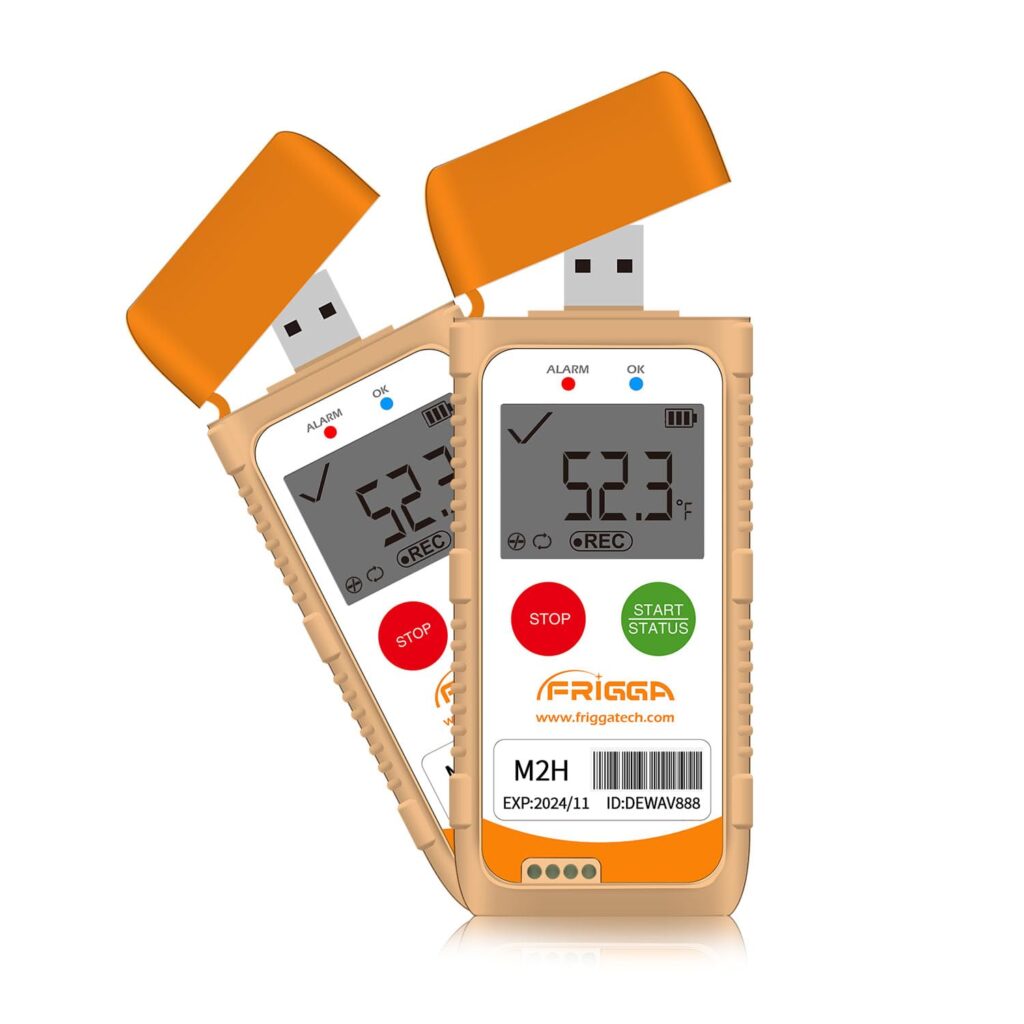 2 Pack Reusable Temperature Humidity Data Logger USB Digital Temperature Recorder 14400 Points High Accuracy Thermometer Logger PDF CSV Report, M2H