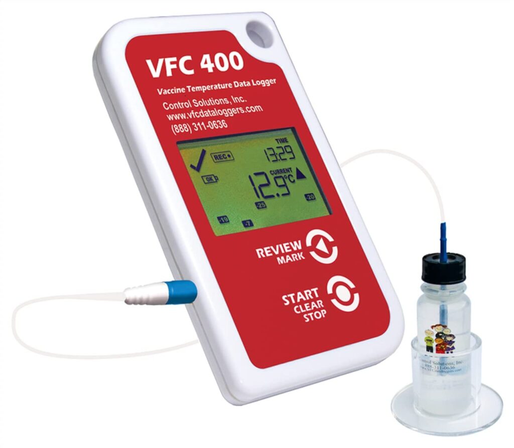 Control Solutions VFC400-KIT Vaccine Monitoring Data Logger Kit, RED/White