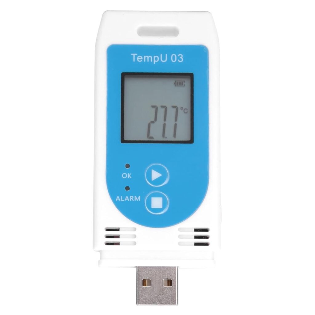 USB Temperature Humidity Data Logger - LCD Display  32k Points - for Warehouse  Logistics - Data Acquisition Recorder for Transportation - PDF CVS Report - Optimized