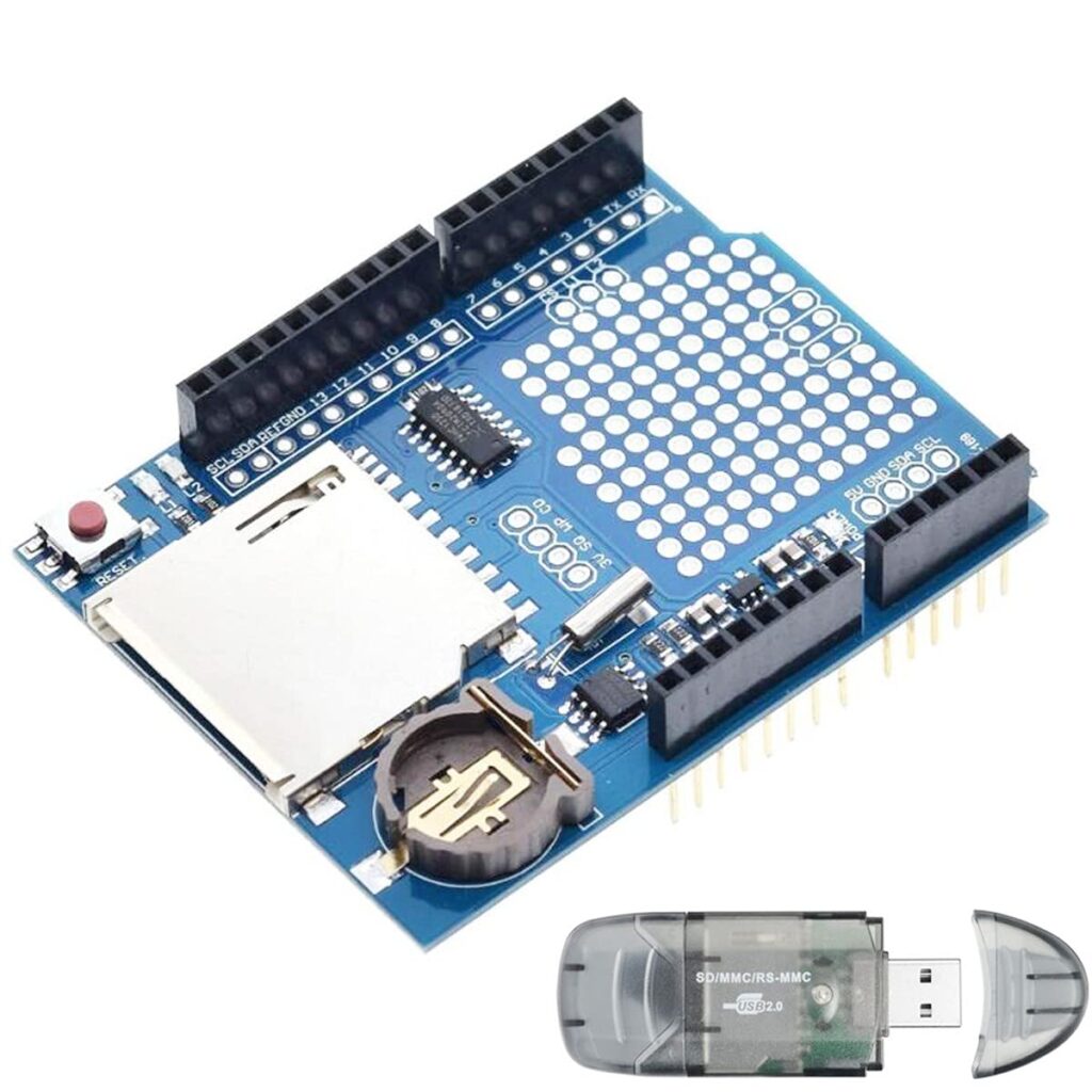 Data Logger Module Data Recorder DS1307 Logging Shield Data Logger Board,with SD Card Reader,for Arduino UNO SD Card