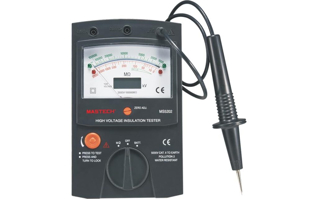 MS5202 Digital/Analogue High Voltage Insulation Tester 2500V, 100G Ohm (Auto-Range) Insulation Testers