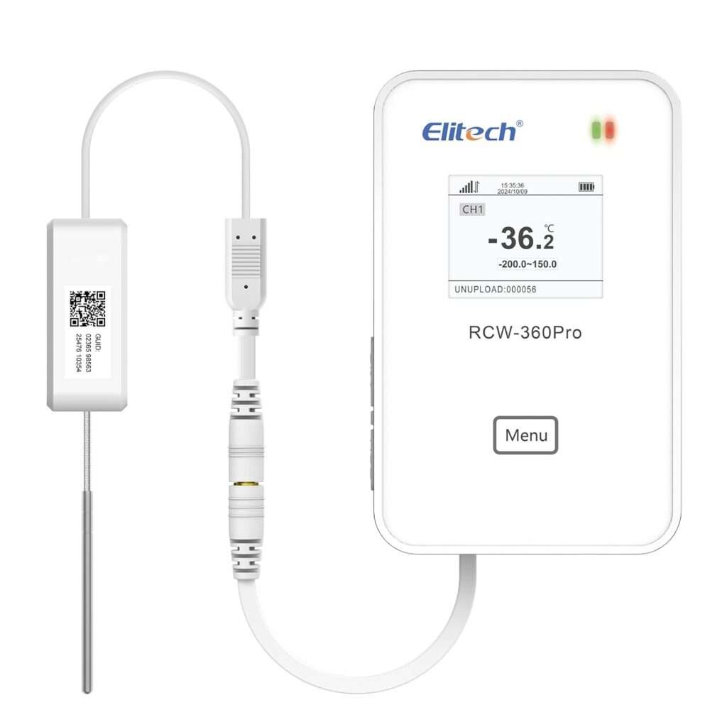 Elitech 4G Wireless Remote Real-Time IOT Data Logger, APP/Cloud Data Storage, with Single External Expansion Channel with Ultra Low Temp Probe