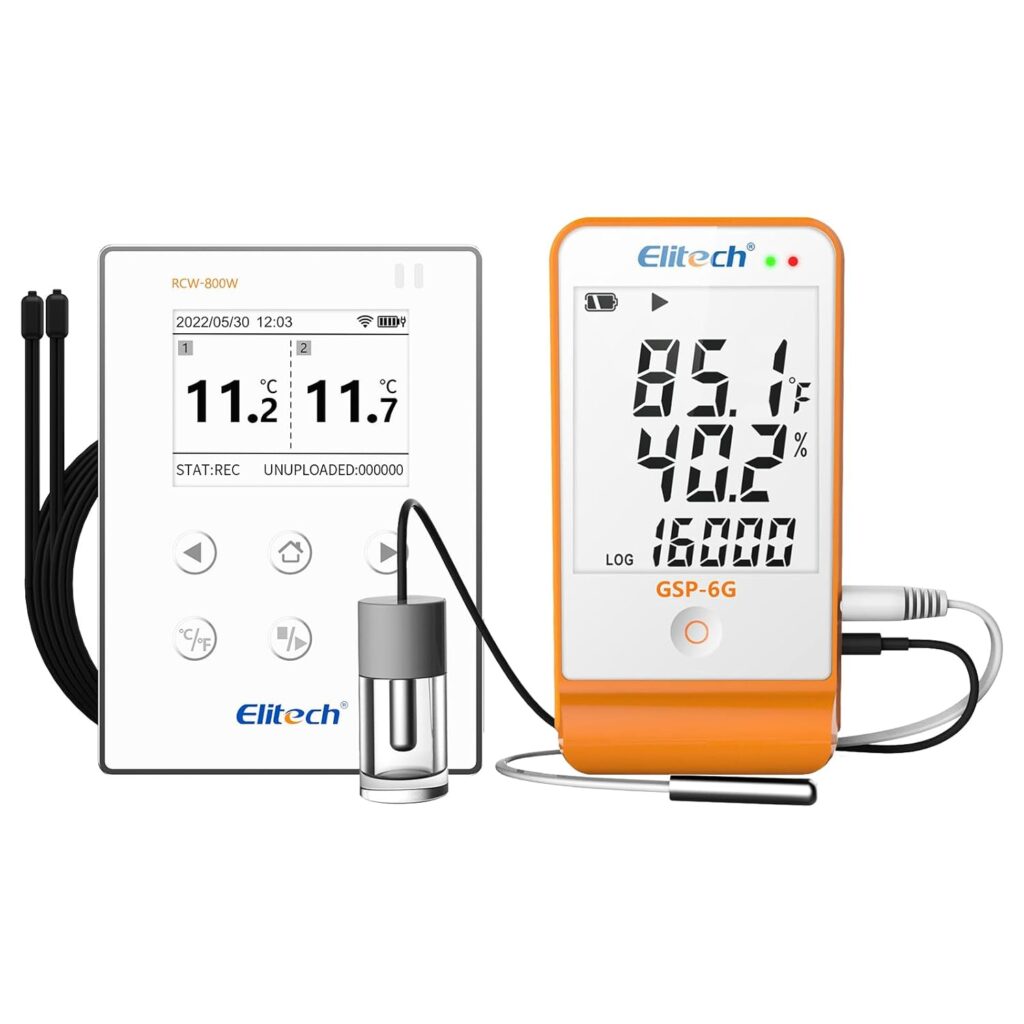 Elitech Temperature Data Logger GSP-6G+ Wireless Digital Data Logger Remote Real-Time Temperature Monitor RCW-800W-TDE