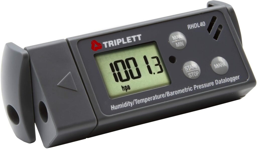 Triplett RHDL40 Temperature / Humidity / Barometric Pressure PDF Data Logger with Certificate of Traceability to NIST - Record 16,000 Readings Each