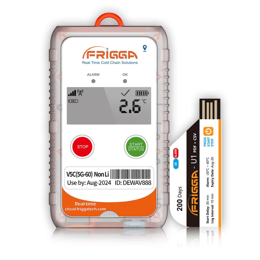 Frigga Single Use Temperature Humidity Logger Real-Time Non Li V5C  USB Data Logger U1